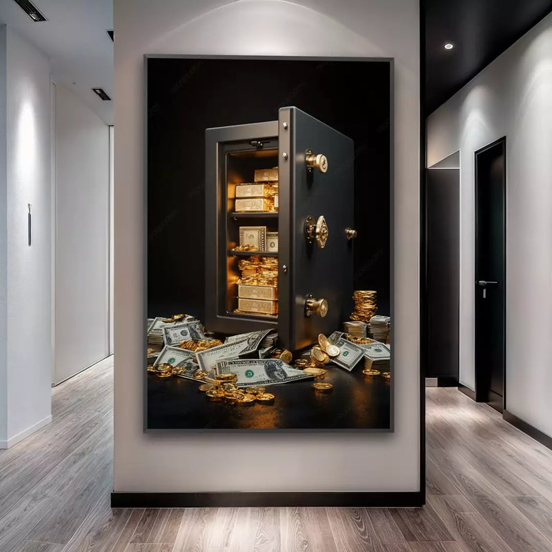 Quadro Decorativo Cofre Gold