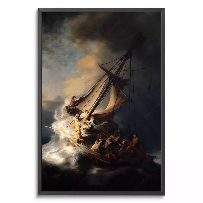 Quadro Decorativo Cristo em uma tempestade no mar-da Galileia