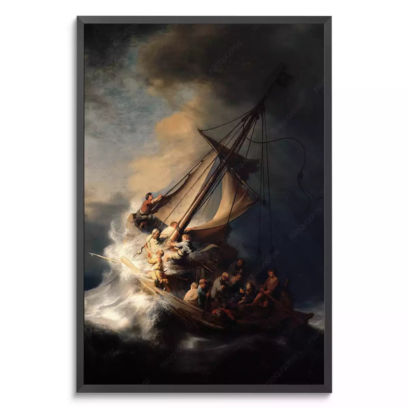 Quadro Decorativo Cristo em uma tempestade no mar-da Galileia