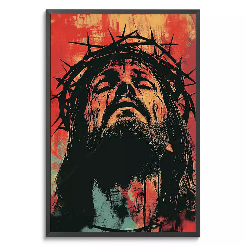 Quadro Decorativo Jesus Sob a Coroa de Espinhos