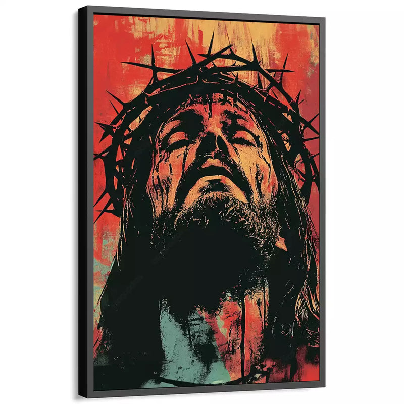 Quadro Decorativo Jesus Sob a Coroa de Espinhos