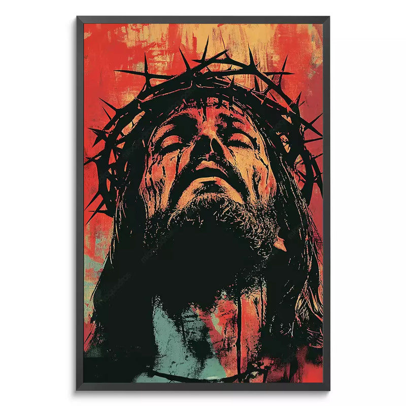 Quadro Decorativo Jesus Sob a Coroa de Espinhos