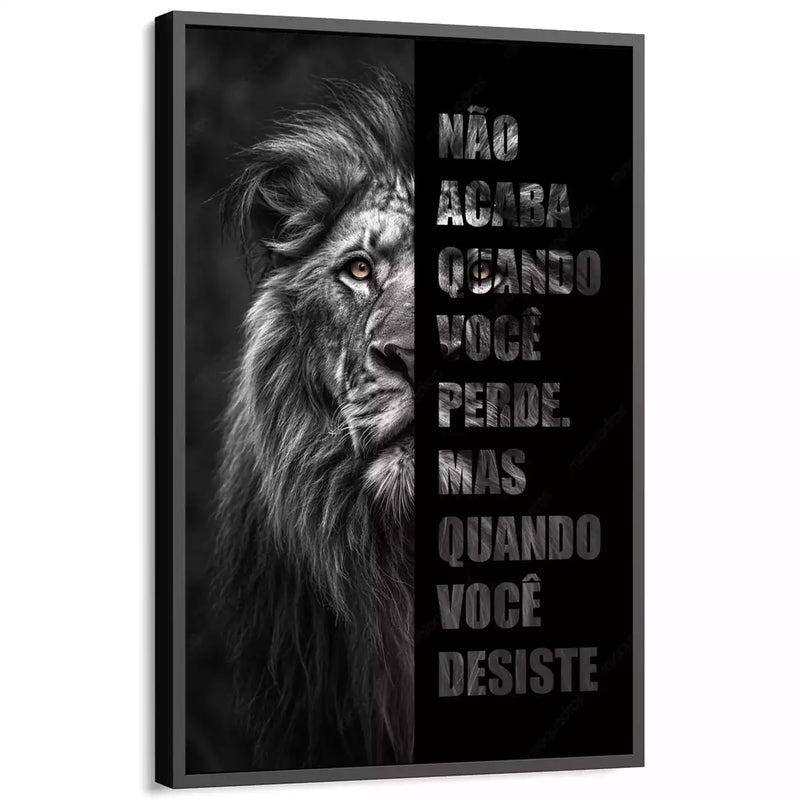Quadro Decorativo Leão Forte e Corajoso