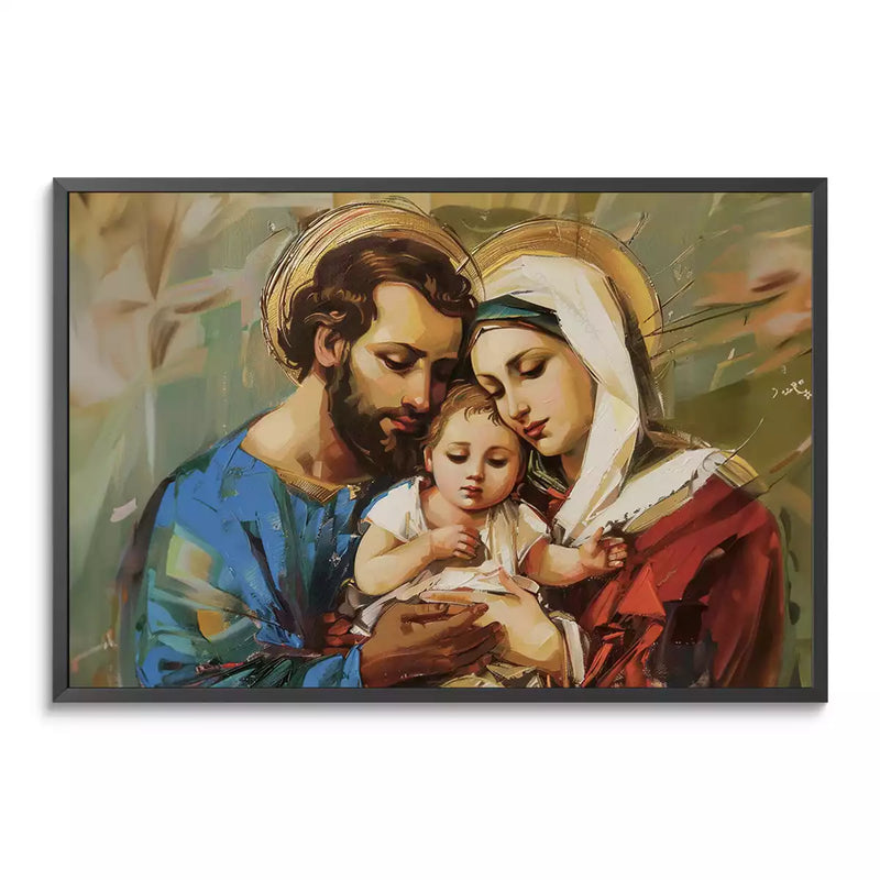 Quadro Decorativo Sagrada Família em União Abençoada e Terna