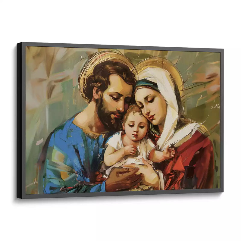 Quadro Decorativo Sagrada Família em União Abençoada e Terna