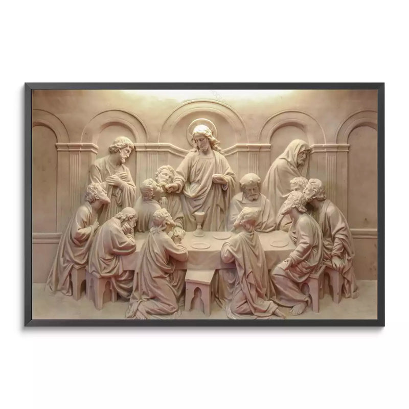 Quadro Decorativo  Santa Ceia em Escultura