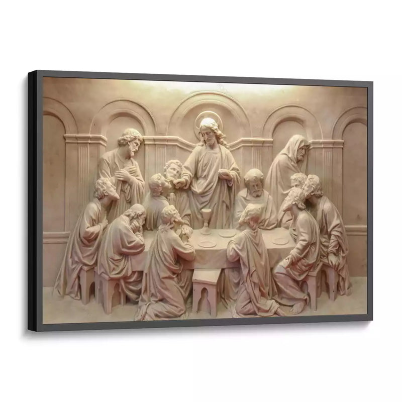 Quadro Decorativo  Santa Ceia em Escultura
